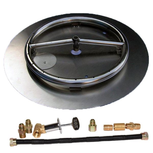 Tretco 18 in. Stainless Steel Pan Ring Pro-Kit Liquid Propane FPK-OBRSS-BK3P-18LP